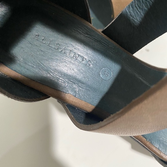 ALL SAINTS Leather Rotchiko Wedge Platform Size 38 - Picture 12 of 12